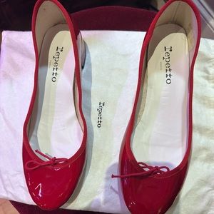 Size 41 Shiny Red Repetto ballet flats